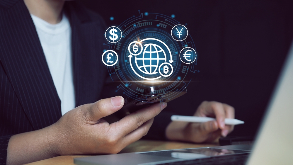 World global currency exchange and money transfer.